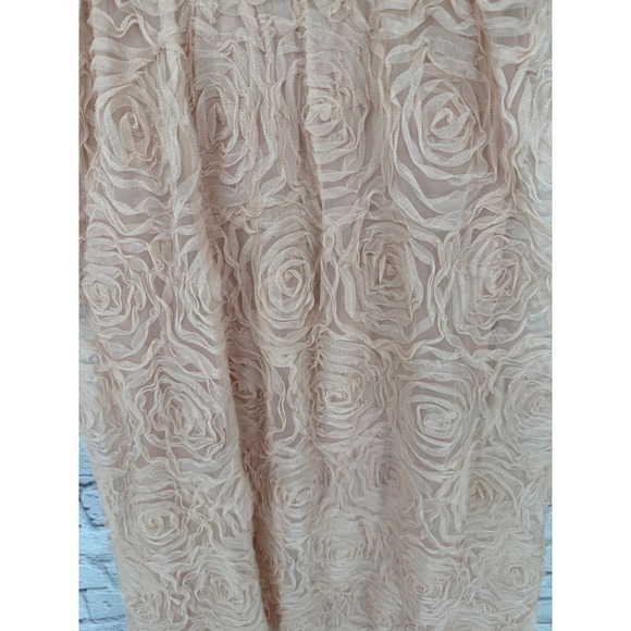 Trixxi Blush Pink Rosette Maxi Dress Rhinestone Sweetheart Formal Prom Size 9 - Picture 3 of 13